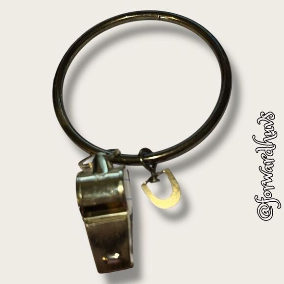 Vintage Brass Jailer Keychain with Whistle Accessory - Picture 2 of 6